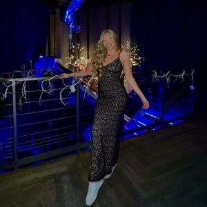 Black Lace Slip Maxi Dress